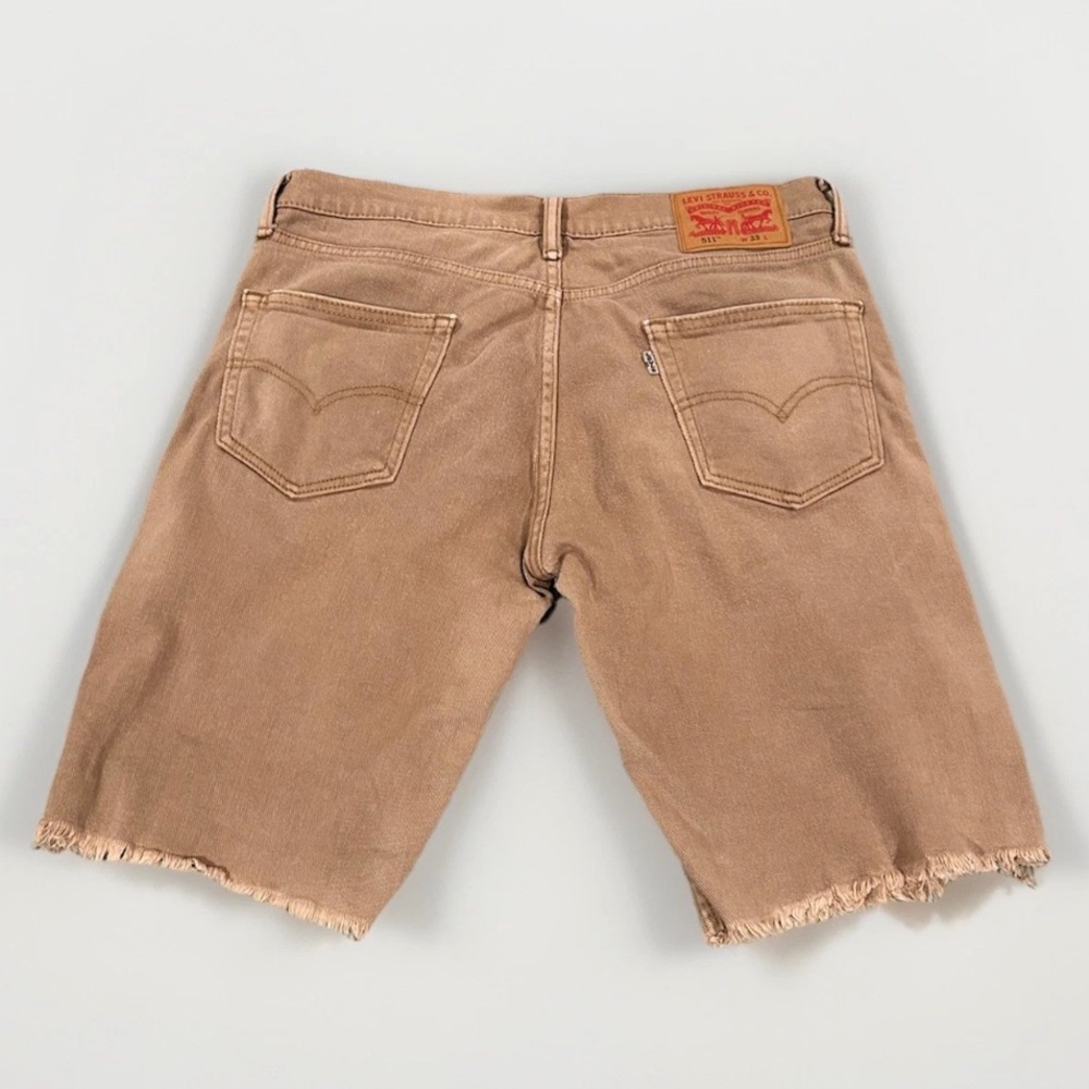 Vintage (Y2K Era) Levi's 511 Men’s Slim Fit Cut Off Denim Shorts Khaki - 33W - Picture 2 of 3